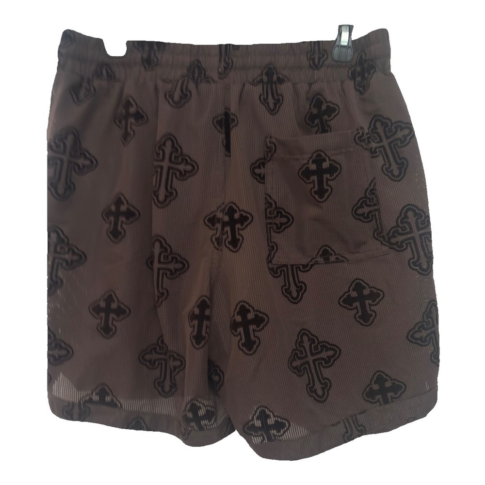All Saints Men's Brown Cross Bermuda Shorts Polyester Pockets Drawstring New - Picture 4 of 14